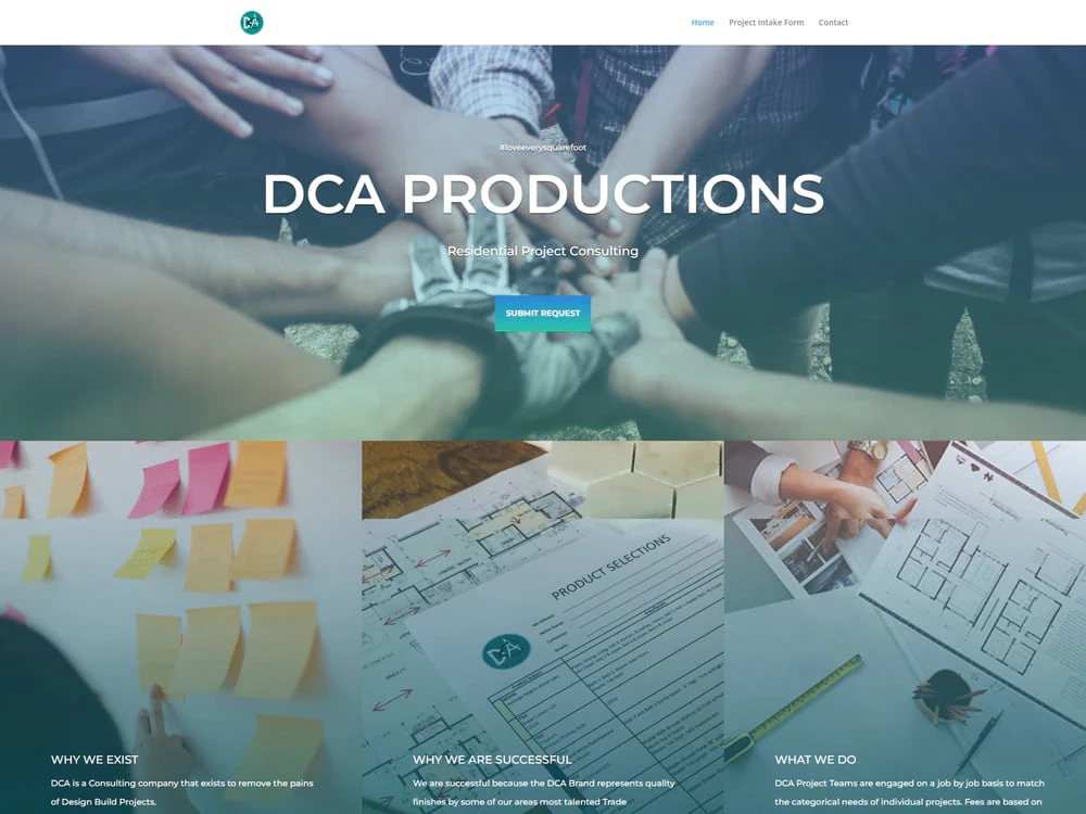 DCA Productions — Website designed and built by Digital DP