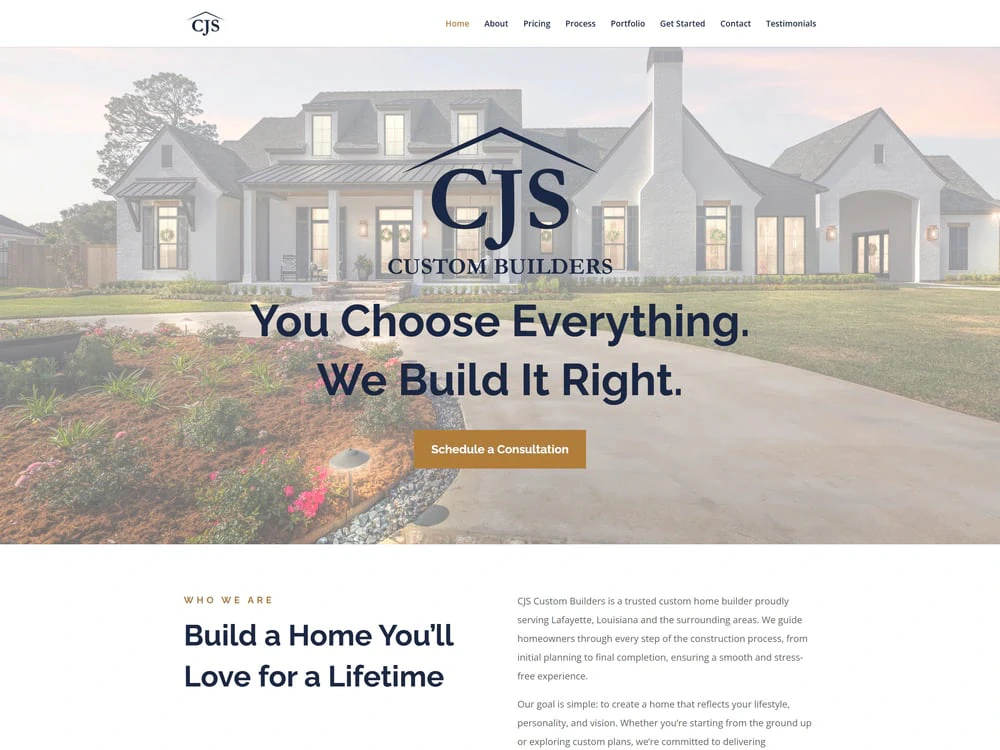 CJS Custom Builders — Website designed and built by Digital DP