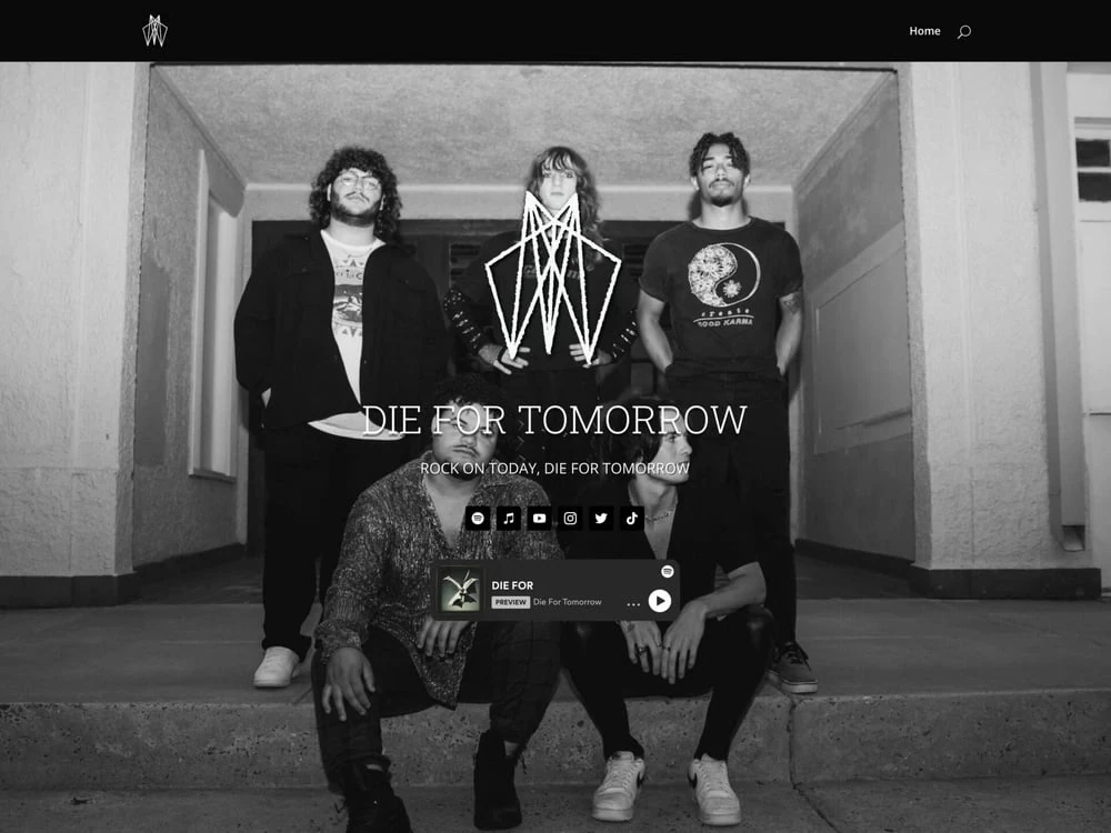 Die For Tomorrow — Band - Website designed and built by Digital DP