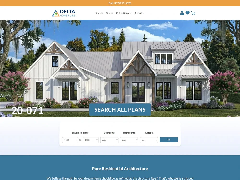 Delta Home Plans — Website designed and built by Digital DP